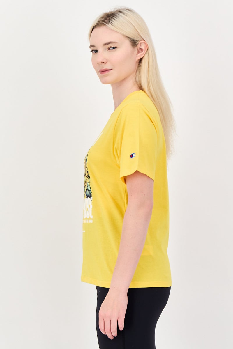 Champion Women Sportswear Fit Short Sleeve Outdoor T-Shirt, Yellow - Image 3